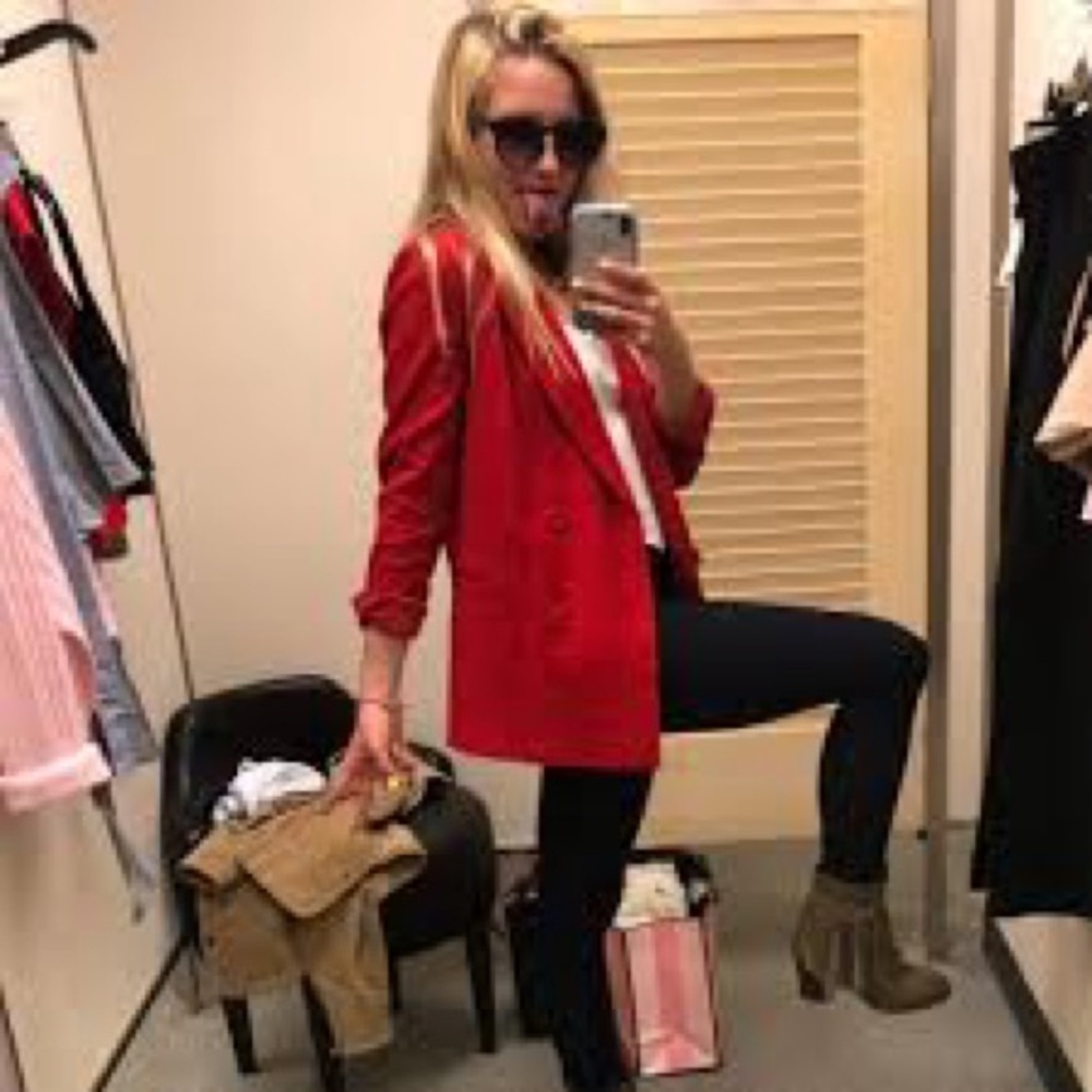 Leith oversized red blazer nwot super lightweight perfect to dress up or down - Picture 2 of 5